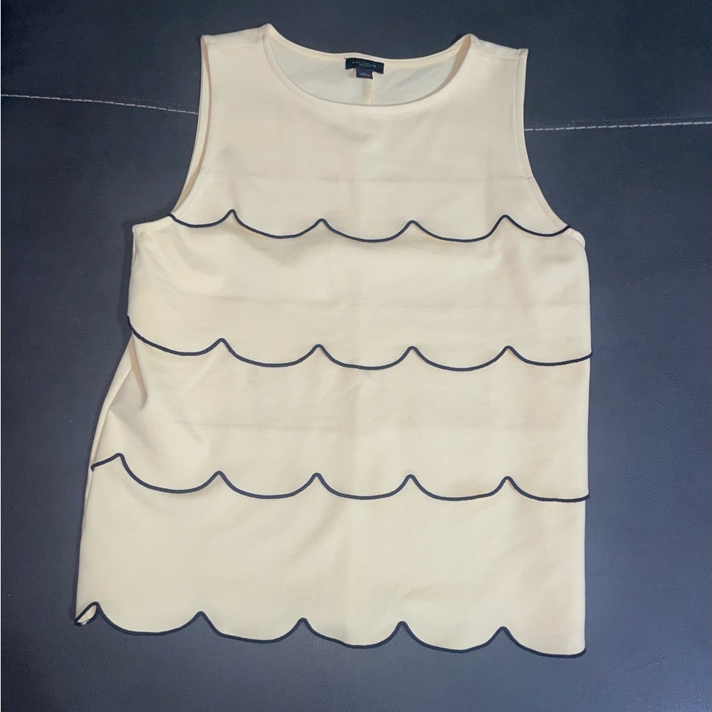 Ann Taylor Factory Scallop Trim Sleeveless Top